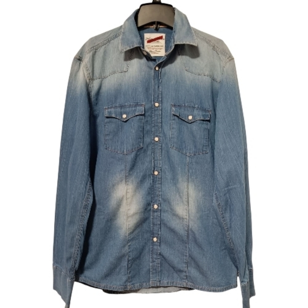 M🐴Vintage Western Denim Button Down Shirt Unisex - Picture 3 of 7